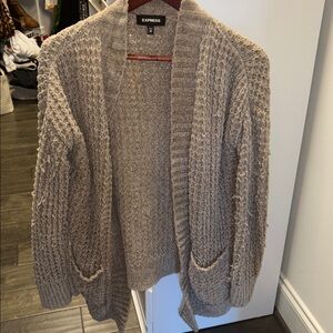 Express Chenille Tan Cardigan XS